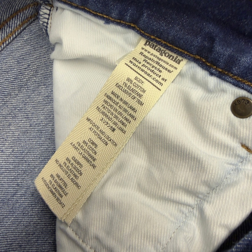 Patagonia Jeans Mens 32x32 Blue Medium Wash Straight Slim Workwear Casual - Picture 6 of 10
